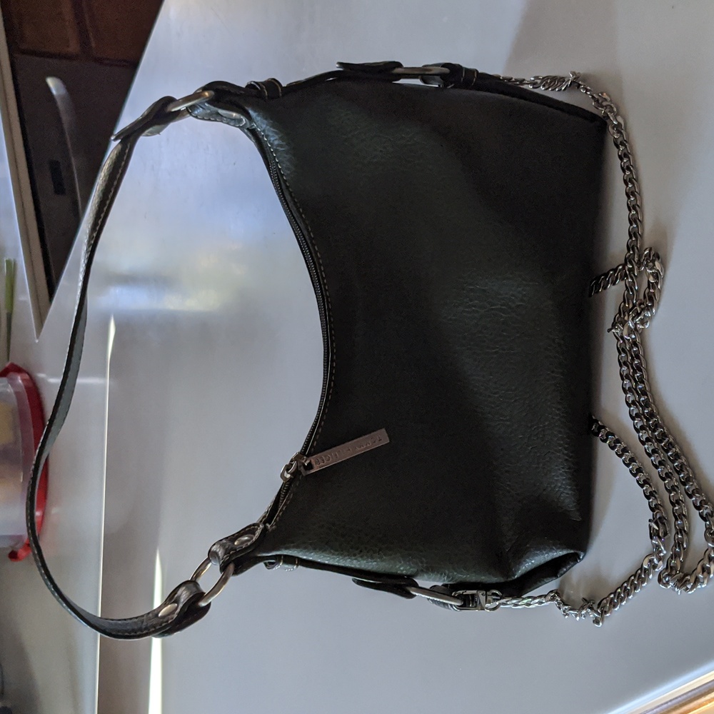 Tommy Hilfiger green leather handbag